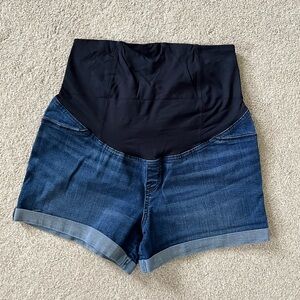 Isabel Maternity by Ingrid & Isabel Black and Blue Jean Shorts